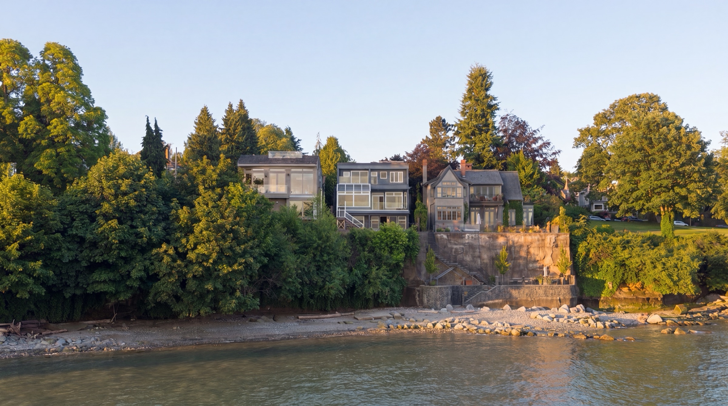 The home on the bluff above the beach